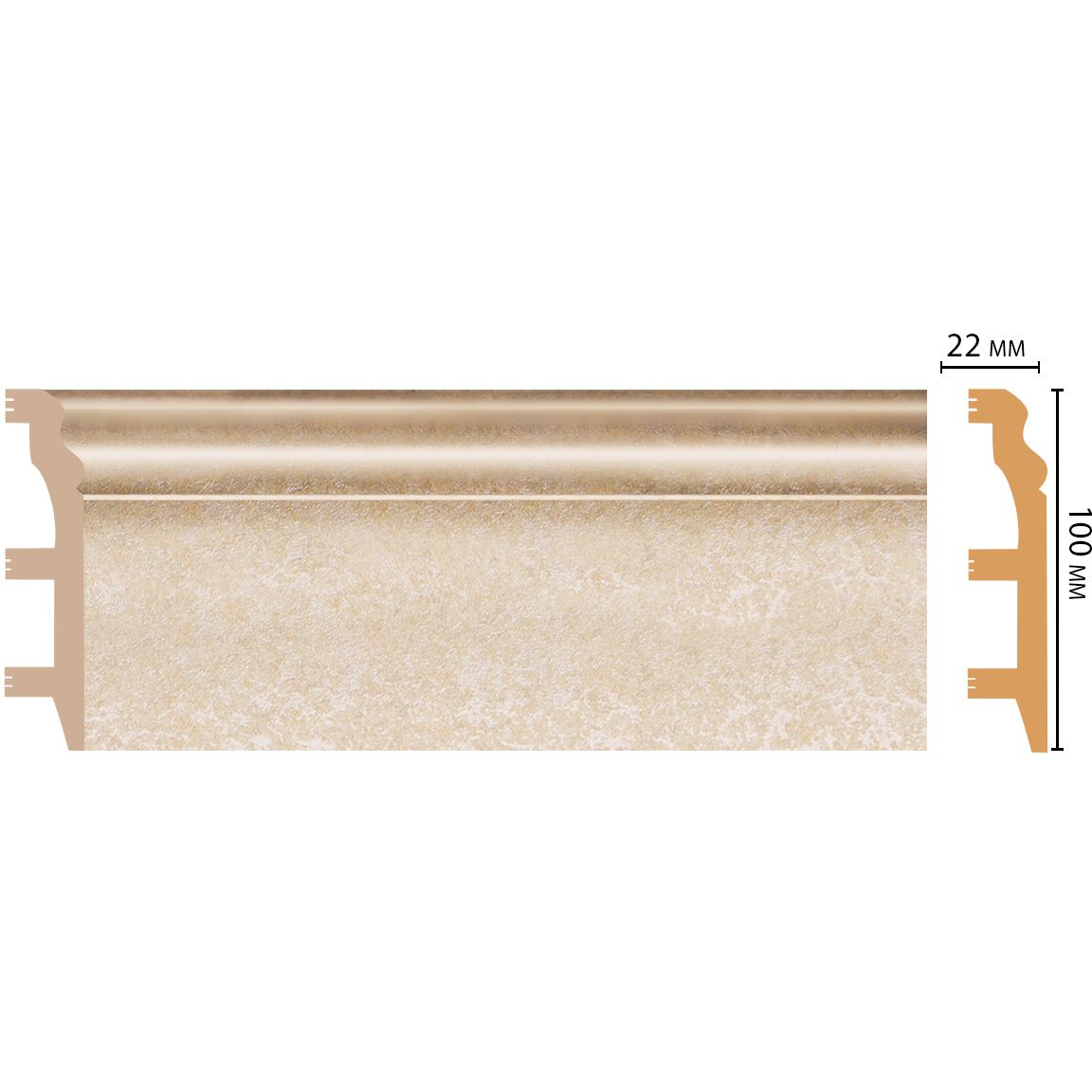 Плинтус напольный Decomaster (Декомастер) 100х22х2400 мм D232-18DДМ