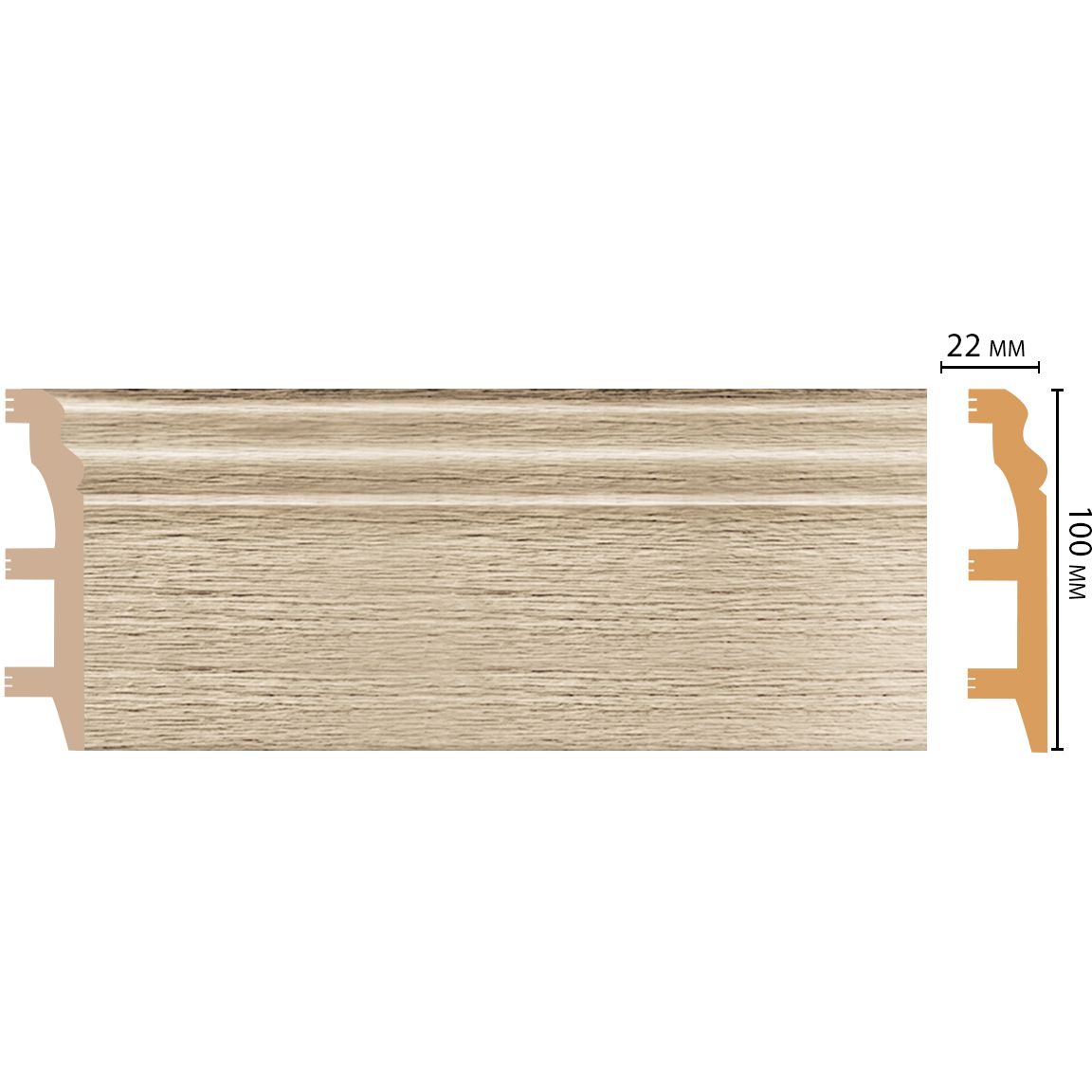Плинтус напольный Decomaster (Декомастер) 100х22х2400 мм D232-72ДМ