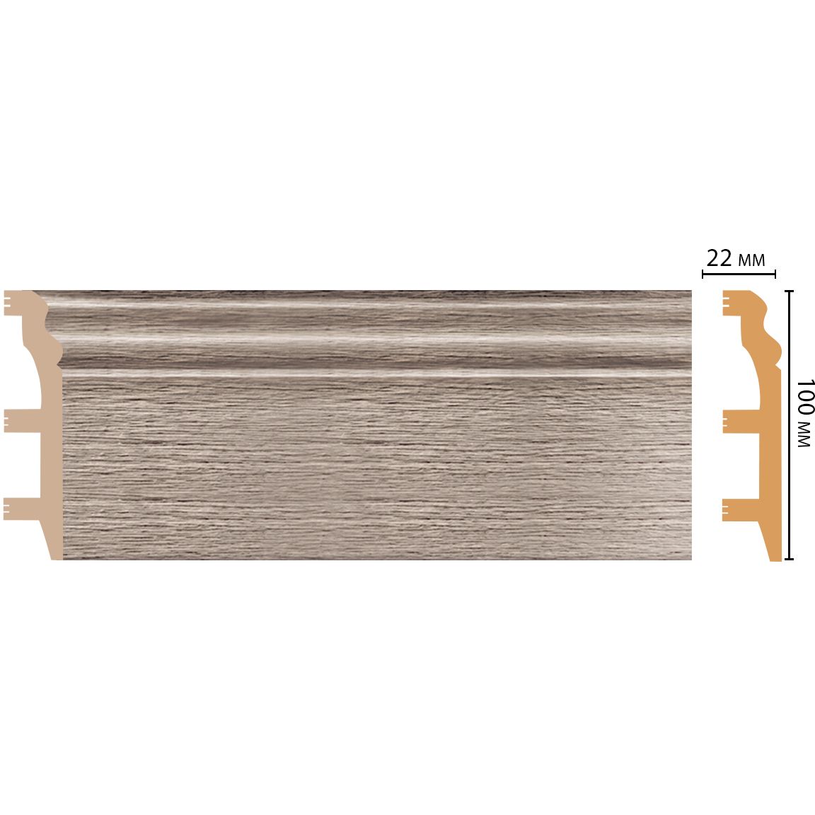 Плинтус напольный Decomaster (Декомастер) 100х22х2400 мм D232-77ДМ