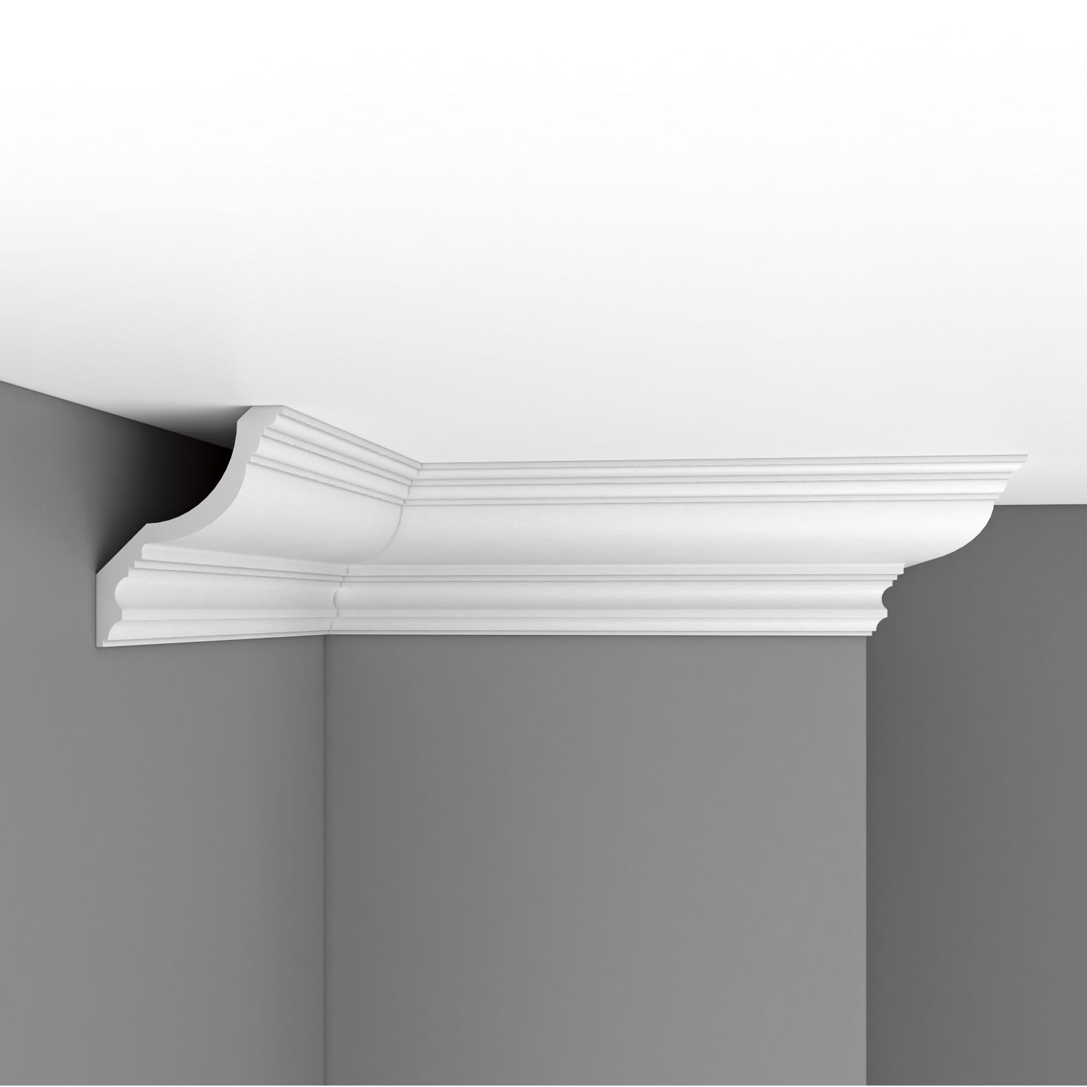 Плинтус потолочный гладкий Decomaster (Декомастер) 178х145х2400 мм DP-372