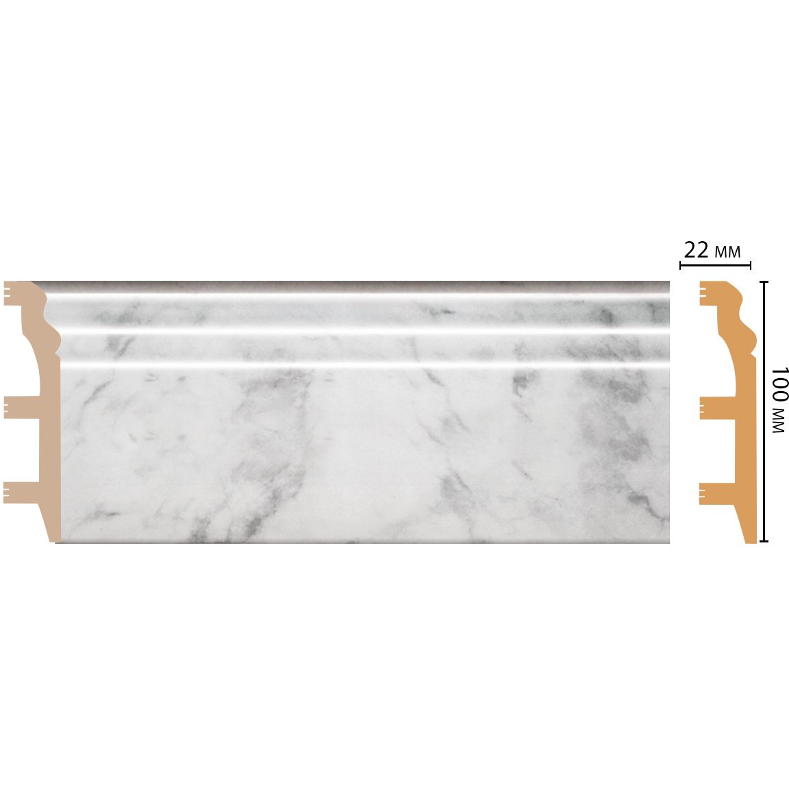 Плинтус напольный Decomaster (Декомастер) 100х22х2400 мм D232-79ДМ