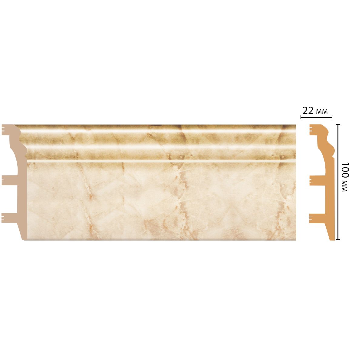 Плинтус напольный Decomaster (Декомастер) 100х22х2400 мм D232-80ДМ