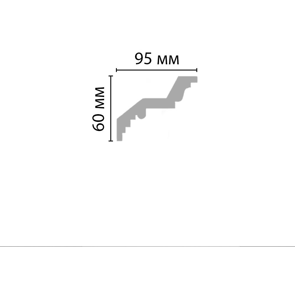 Плинтус потолочный гладкий Decomaster (Декомастер) 60х95х2400 мм DP-374