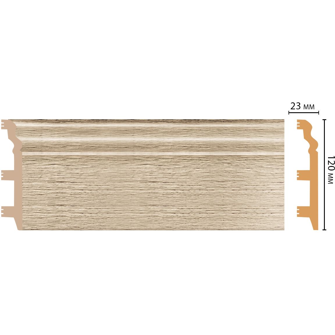 Плинтус напольный Decomaster (Декомастер) 120х23х2400 мм D233-72ДМ