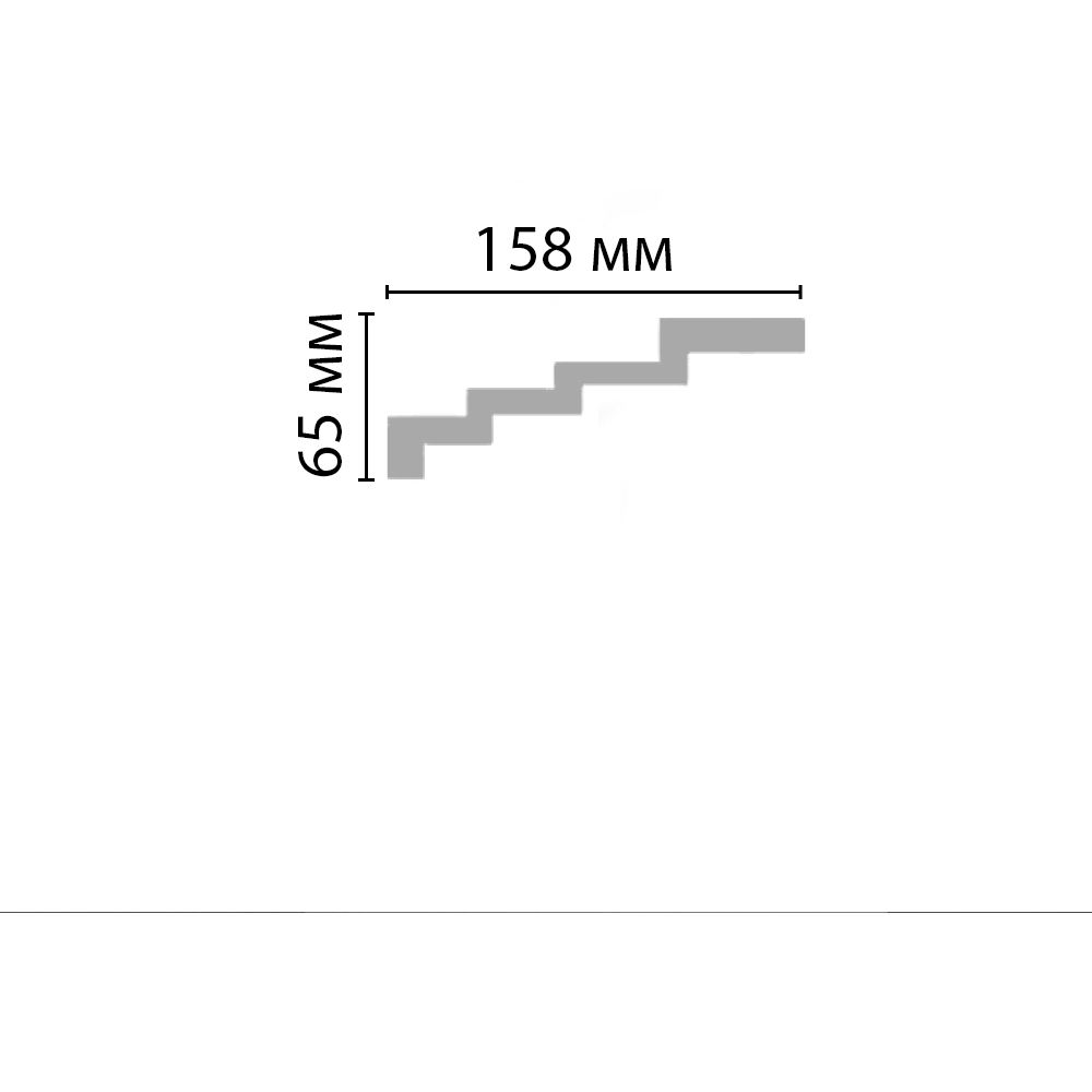 Плинтус потолочный гладкий Decomaster (Декомастер) 65х158х2400 мм DP-375