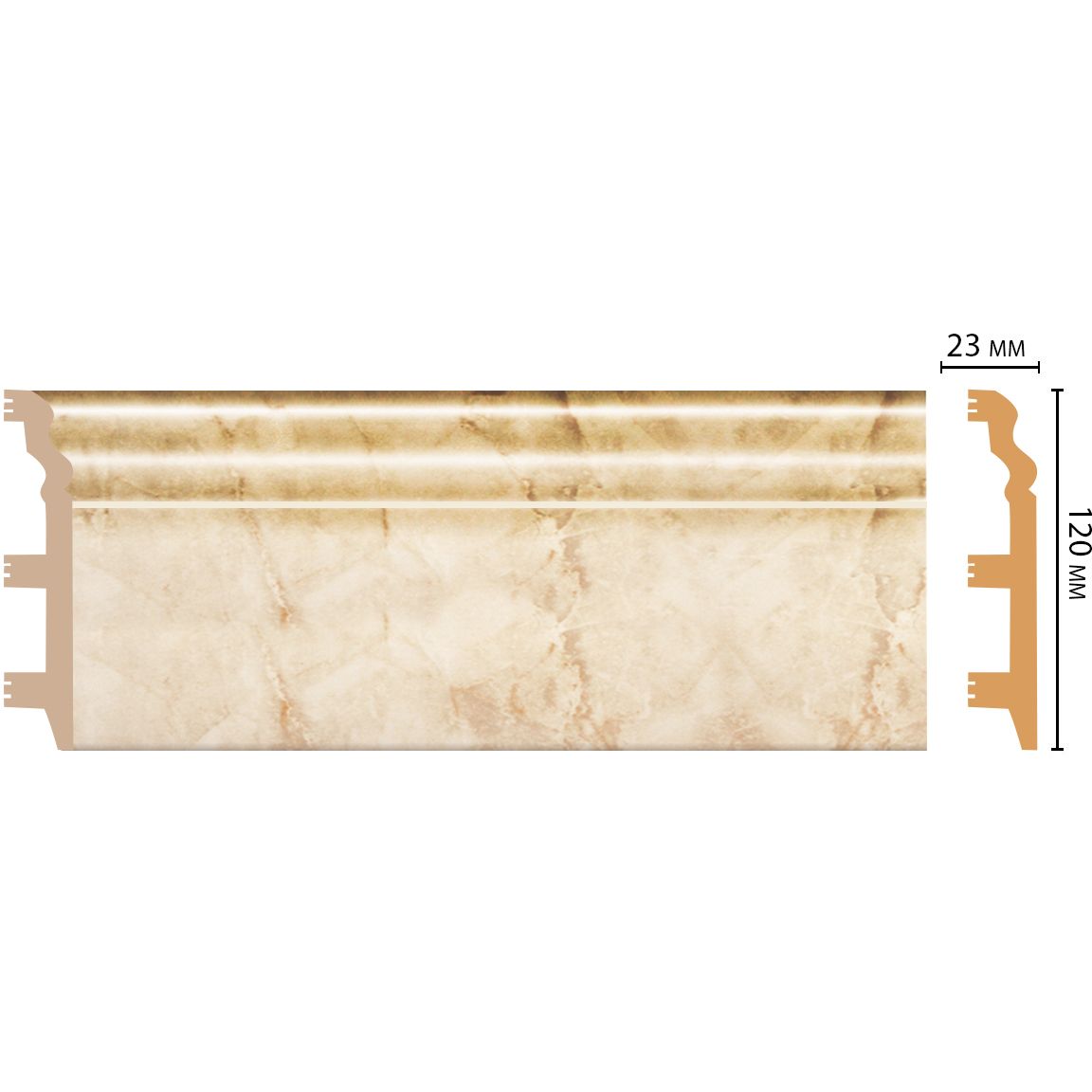 Плинтус напольный Decomaster (Декомастер) 120х23х2400 мм D233-80ДМ