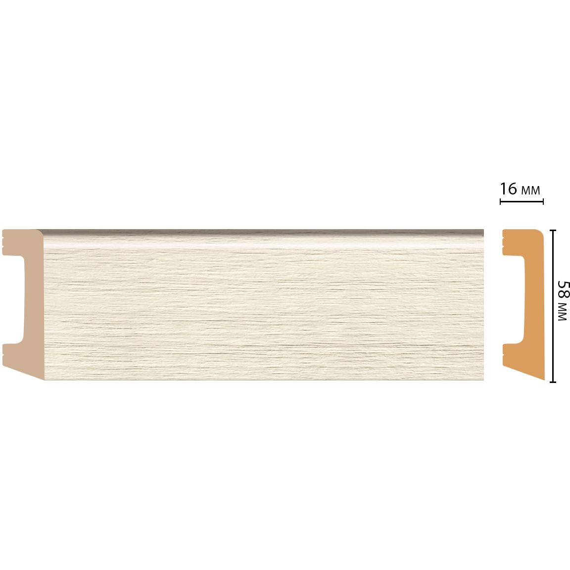 Плинтус напольный Decomaster (Декомастер) 58х16х2400 мм D234-1070ДМ