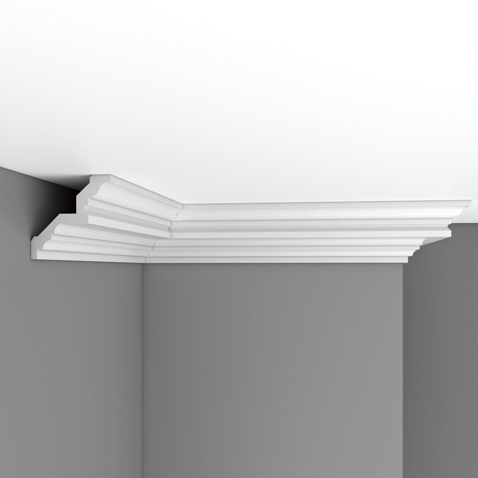 Плинтус потолочный гладкий Decomaster (Декомастер) 84х84х2400 мм DP-377