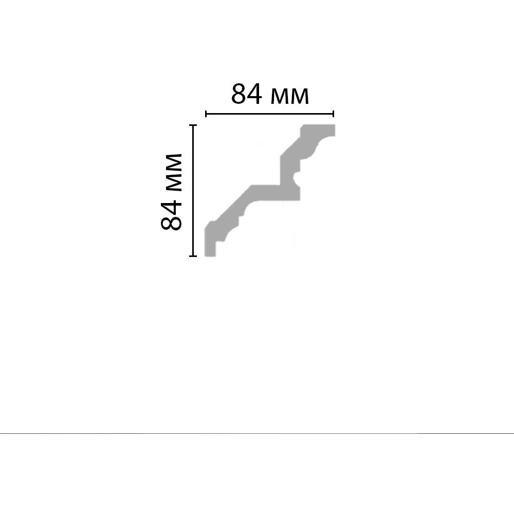 Плинтус потолочный гладкий Decomaster (Декомастер) 84х84х2400 мм DP-377