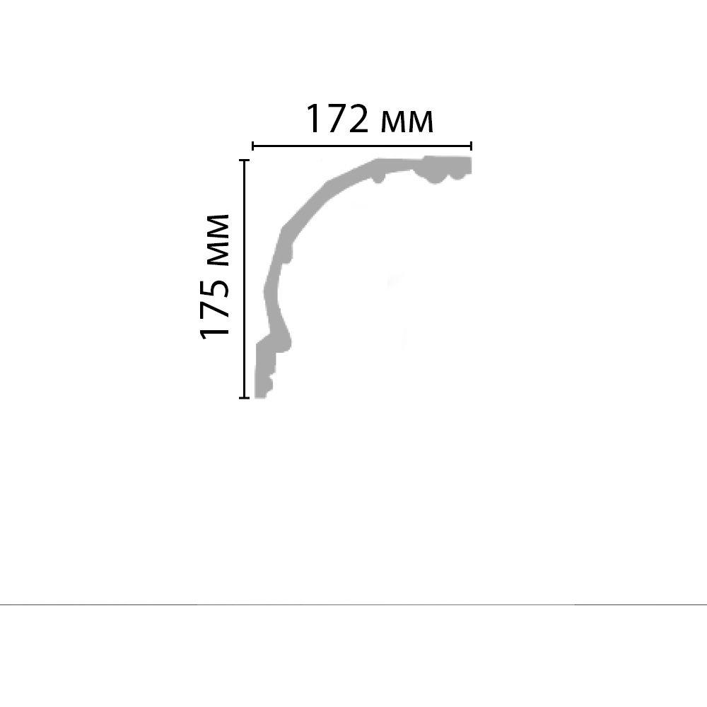 Плинтус потолочный гладкий Decomaster (Декомастер) 175х172х2400 мм DP-40