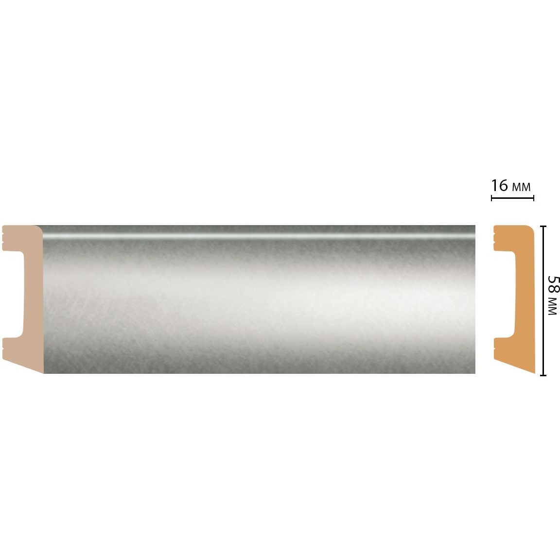 Плинтус напольный Decomaster (Декомастер) 58х16х2400 мм D234-375ДМ