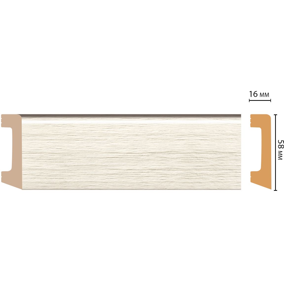 Плинтус напольный Decomaster (Декомастер) 58х16х2400 мм D234-70ДМ