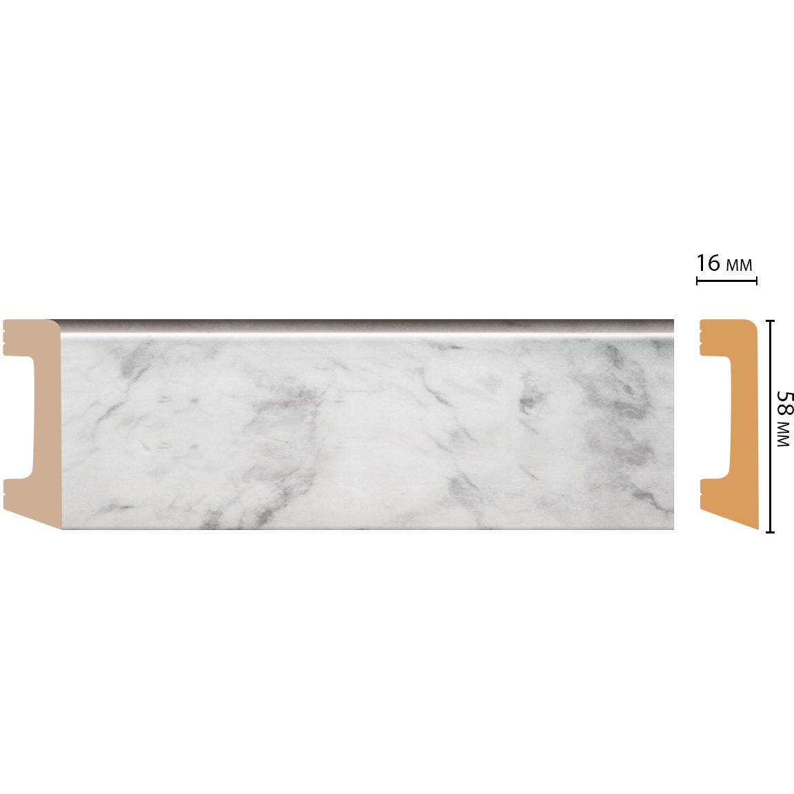 Плинтус напольный Decomaster (Декомастер) 58х16х2400 мм D234-79ДМ