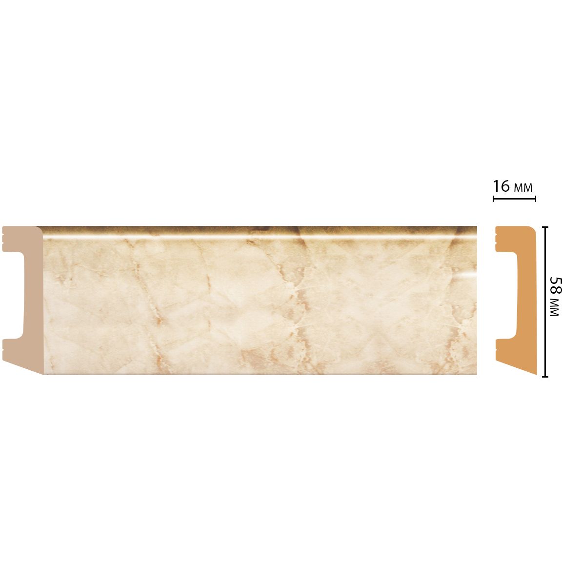 Плинтус напольный Decomaster (Декомастер) 58х16х2400 мм D234-80 ДМ