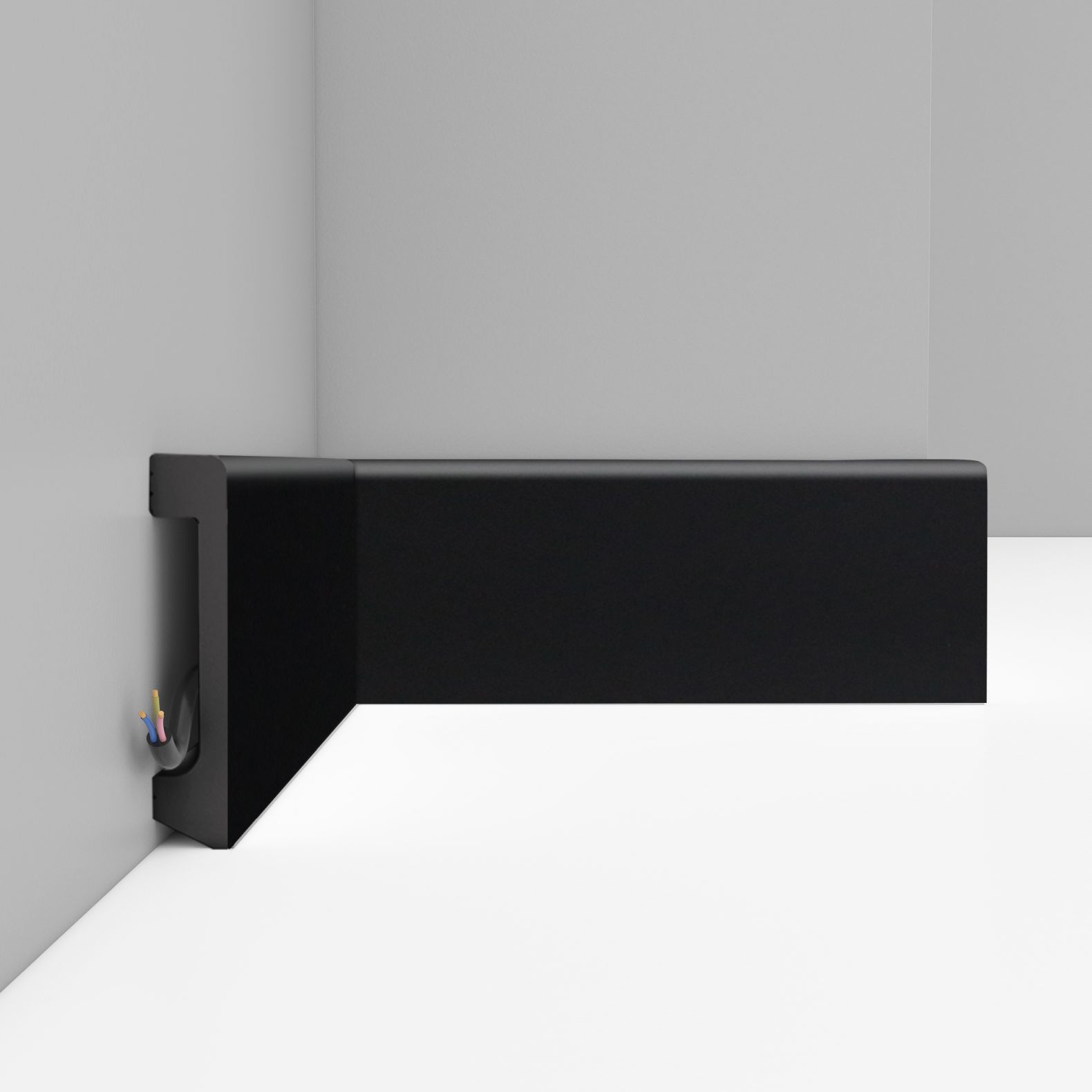 Плинтус напольный Decomaster (Декомастер) 80х17х2400 мм черный D235-116