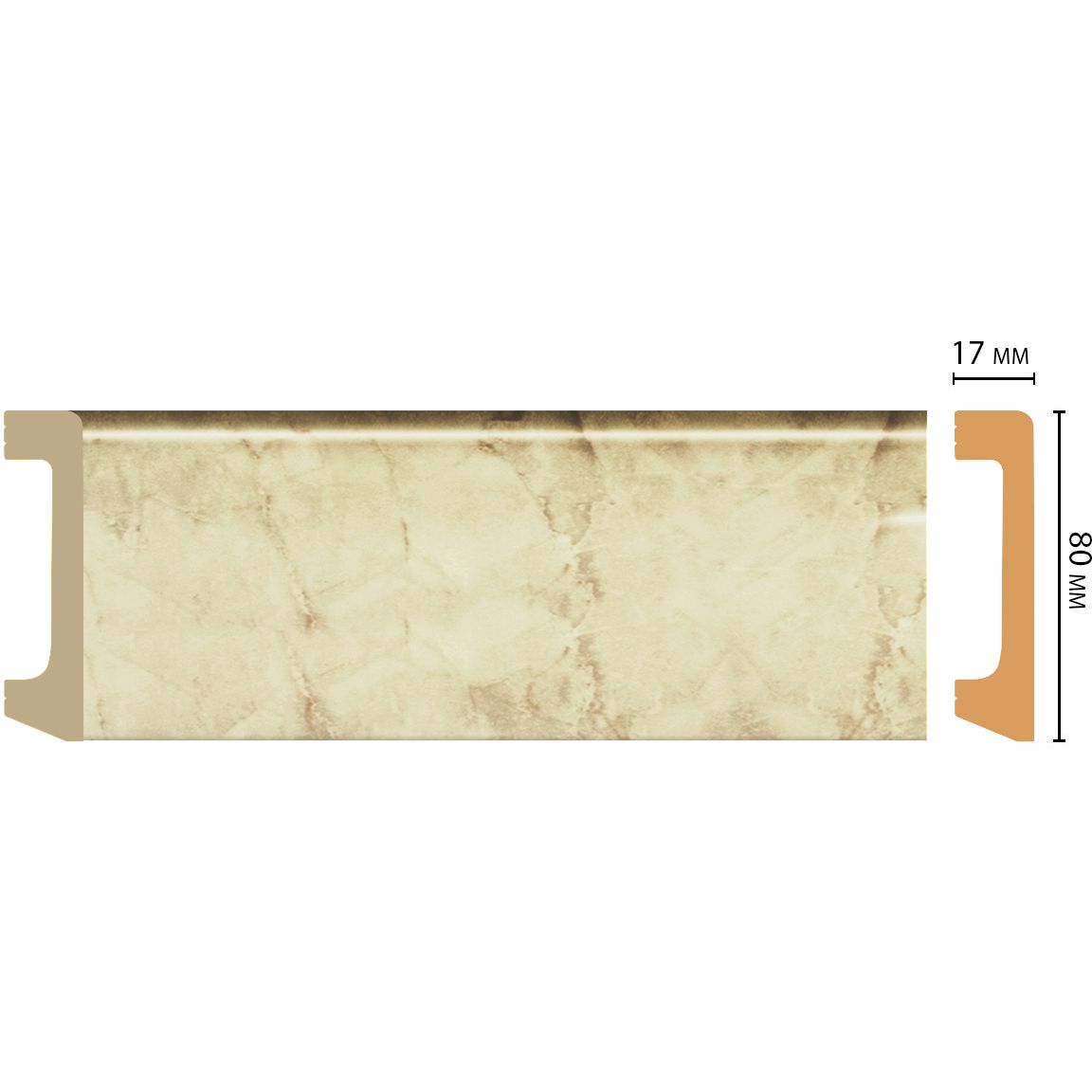 Плинтус напольный Decomaster (Декомастер) 80х17х2400 мм D235-80AДМ