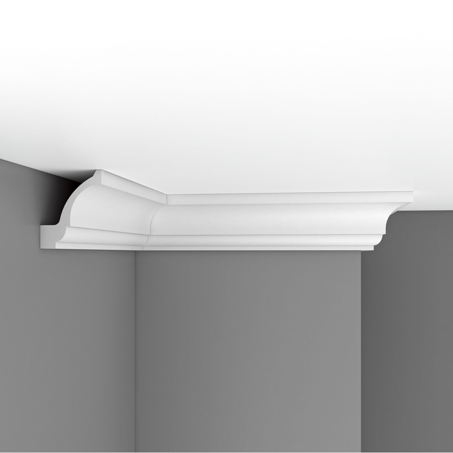 Плинтус потолочный гладкий Decomaster (Декомастер) 115х142х2400 мм DT-85606