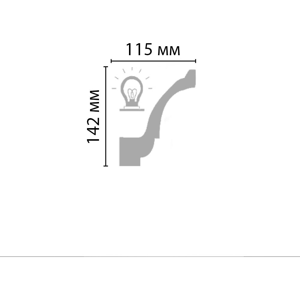 Плинтус потолочный гладкий Decomaster (Декомастер) 115х142х2400 мм DT-85606