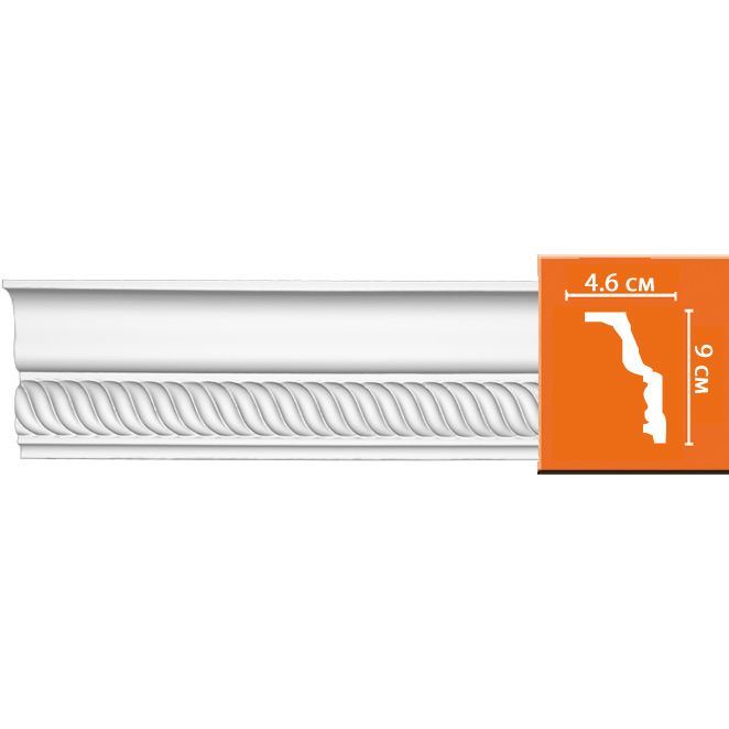 Плинтус потолочный с рисунком Decomaster (Декомастер) 90х46х2400 мм 95088