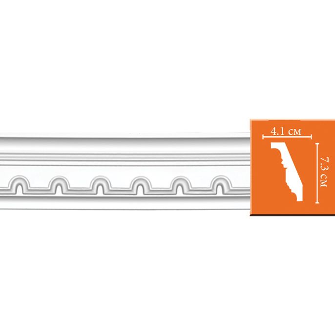 Плинтус потолочный с рисунком Decomaster (Декомастер) 73х41х2400 мм 95112