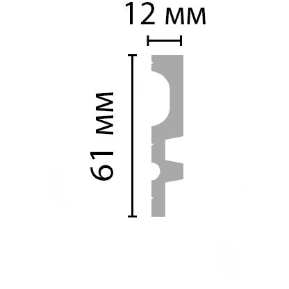 Молдинг Decomaster (Декомастер) 61х12х2900 мм D318-1 ДМ