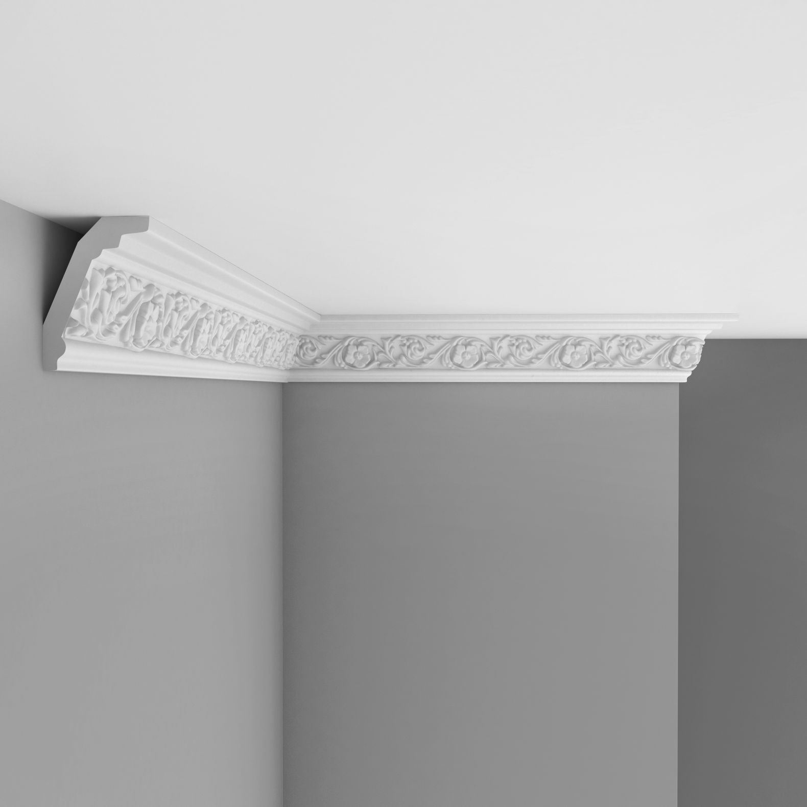 Плинтус потолочный с рисунком Decomaster (Декомастер) 85х57х2400 мм 95323