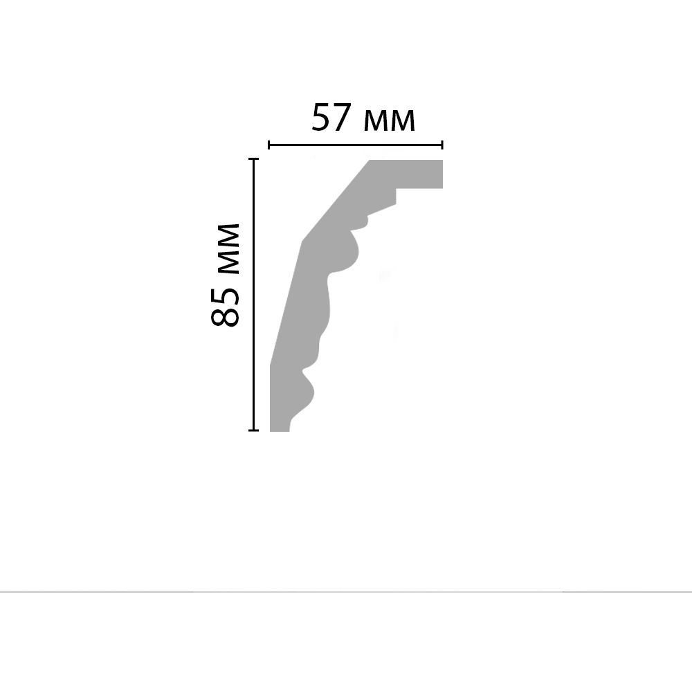 Плинтус потолочный с рисунком Decomaster (Декомастер) 85х57х2400 мм 95323