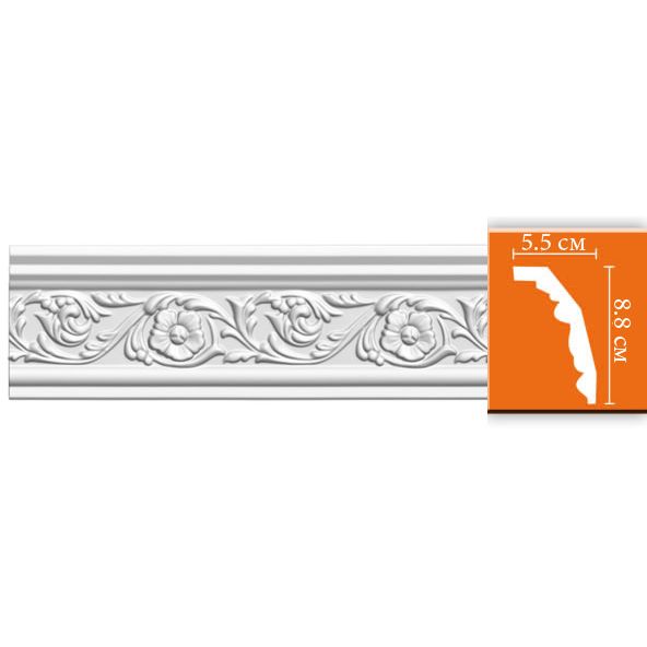 Плинтус потолочный с рисунком Decomaster (Декомастер) 85х57х2400 мм 95323