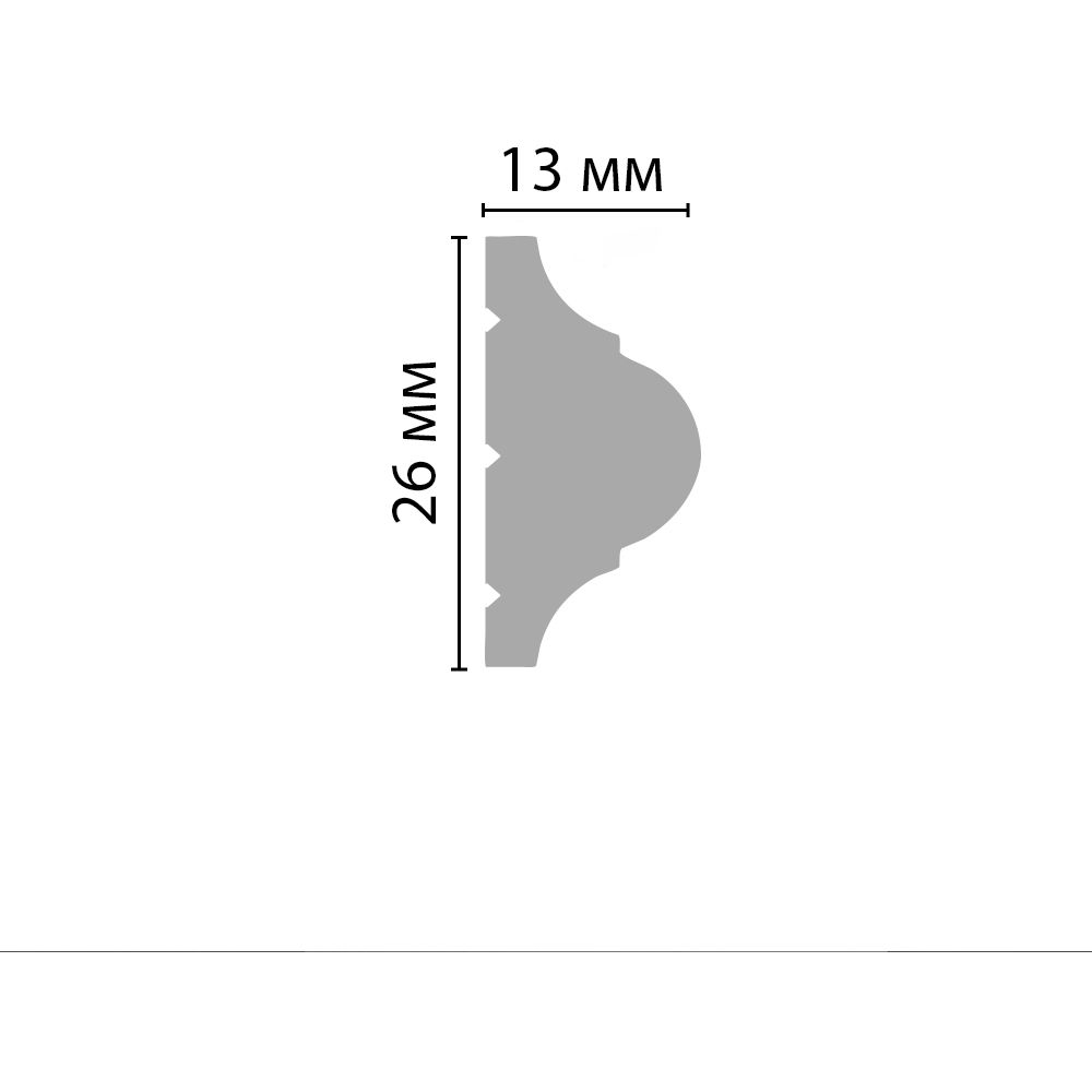 Молдинг гладкий Decomaster (Декомастер) 26х13х2000 мм D001ДМ