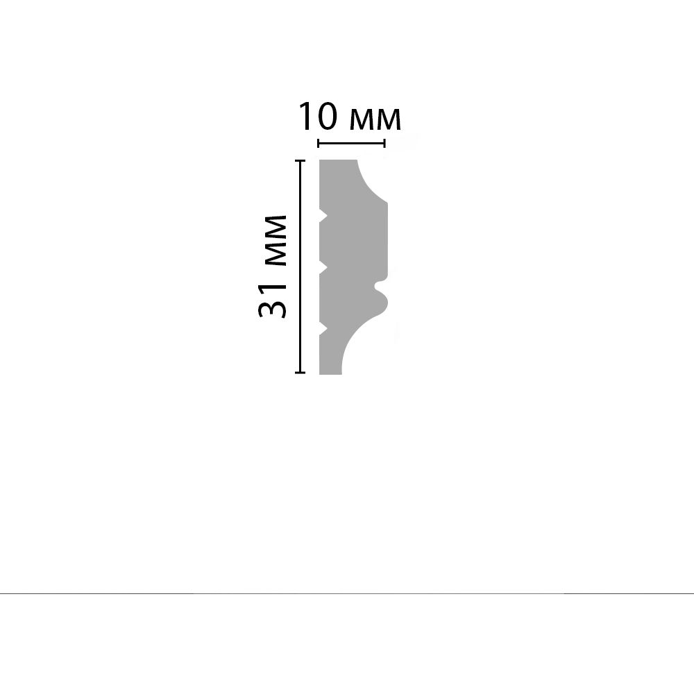 Молдинг гладкий Decomaster (Декомастер) 31х10х2000 мм D116ДМ