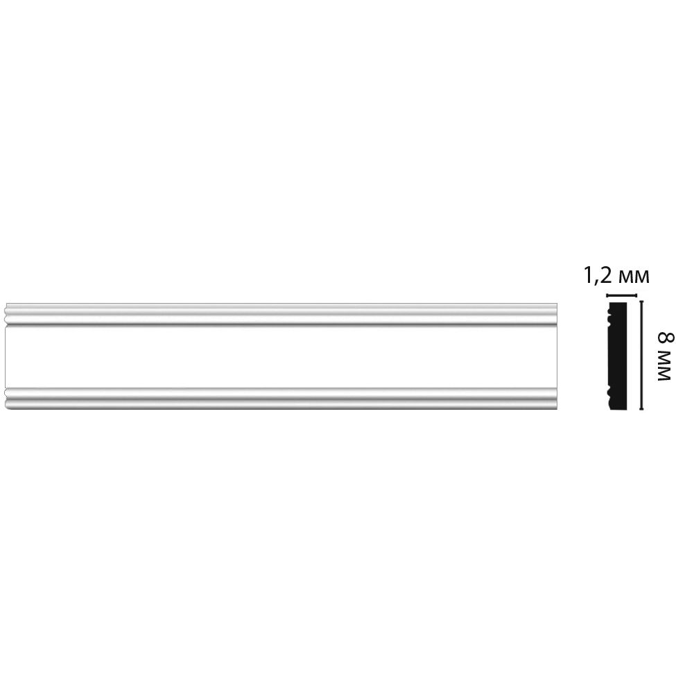 Молдинг гладкий Decomaster (Декомастер) 80х12х2000 мм D150ДМ