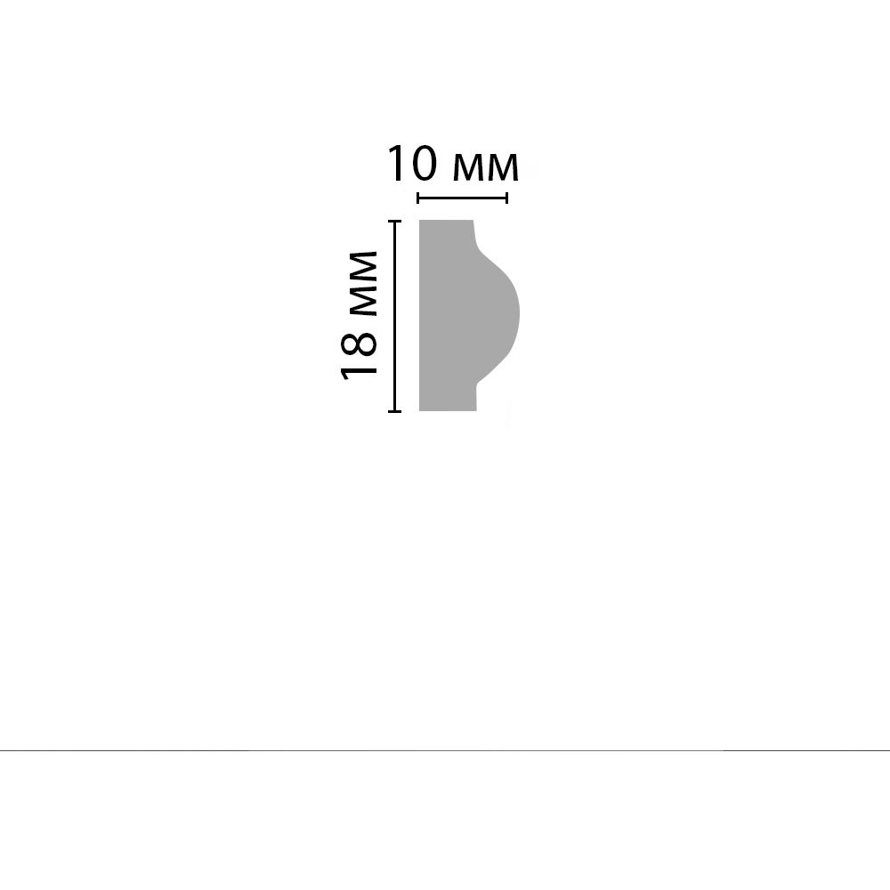Молдинг гладкий Decomaster (Декомастер) 18х10х2000 мм D160ДМ