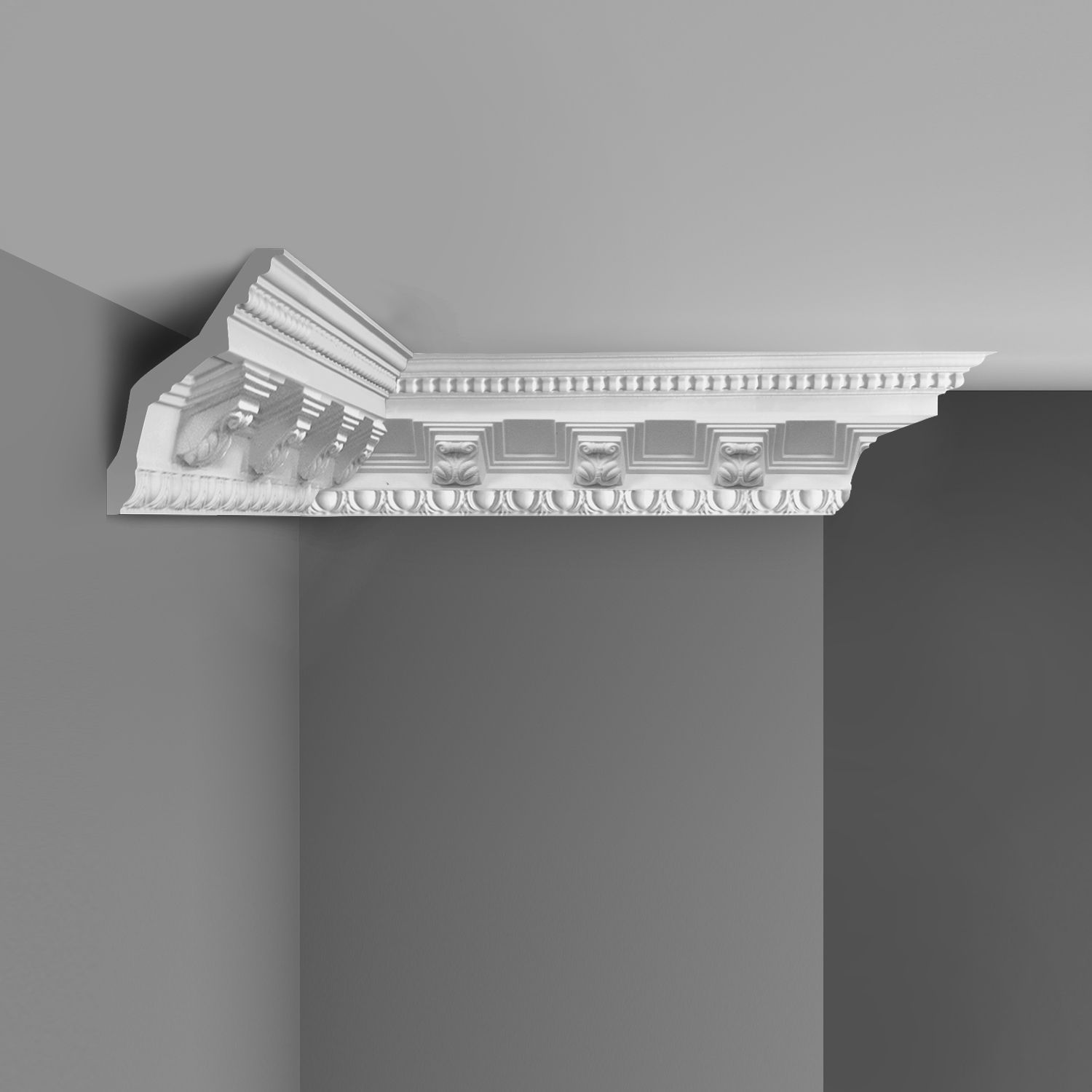 Плинтус потолочный с рисунком Decomaster (Декомастер) 94х94х2400 мм 95338
