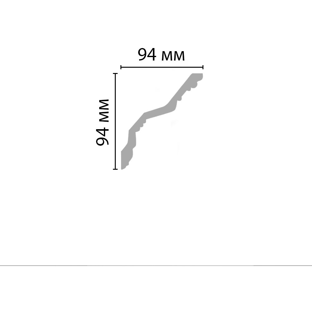 Плинтус потолочный с рисунком Decomaster (Декомастер) 94х94х2400 мм 95338