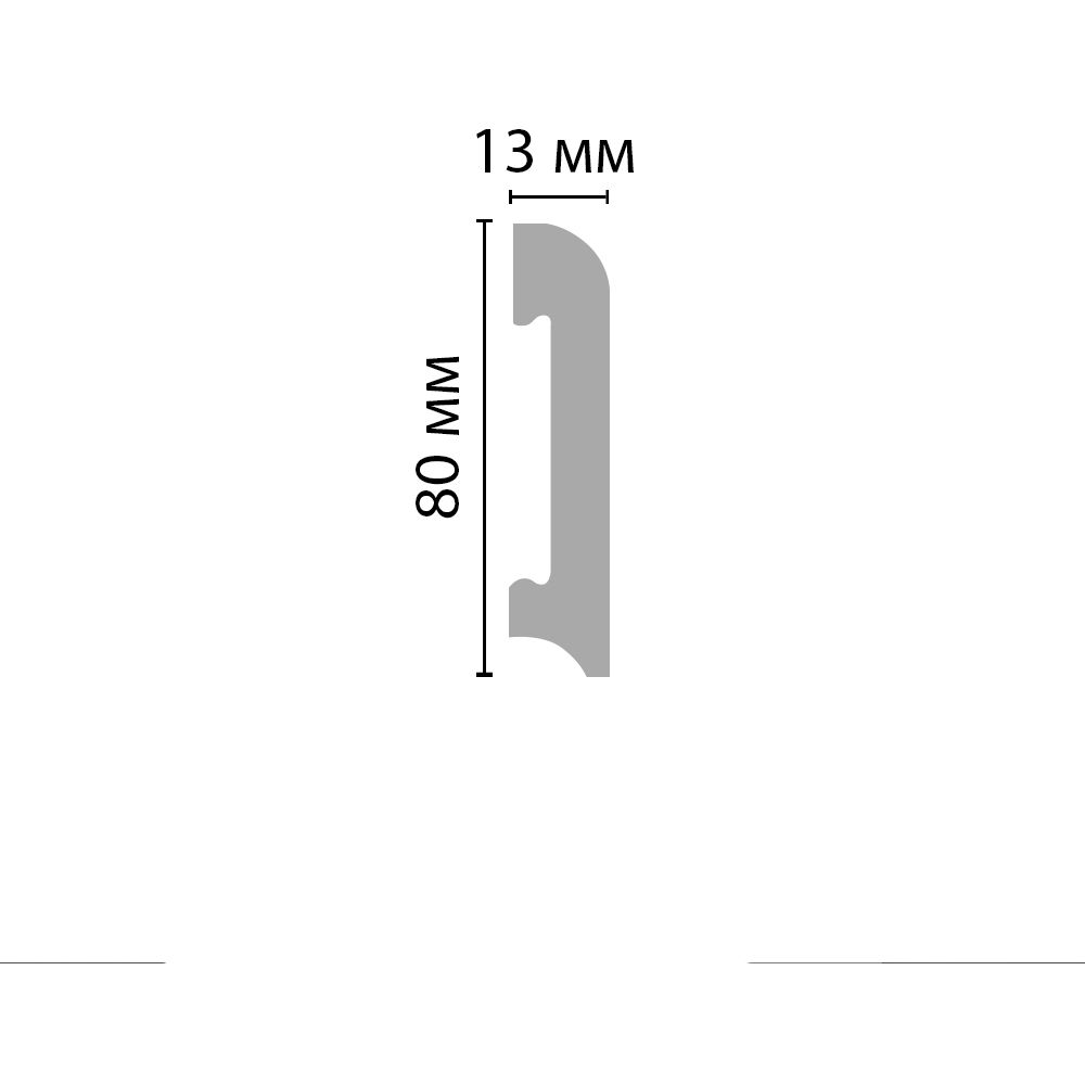 Плинтус напольный Decomaster (Декомастер) 80х13х2000 мм D037 ДМ