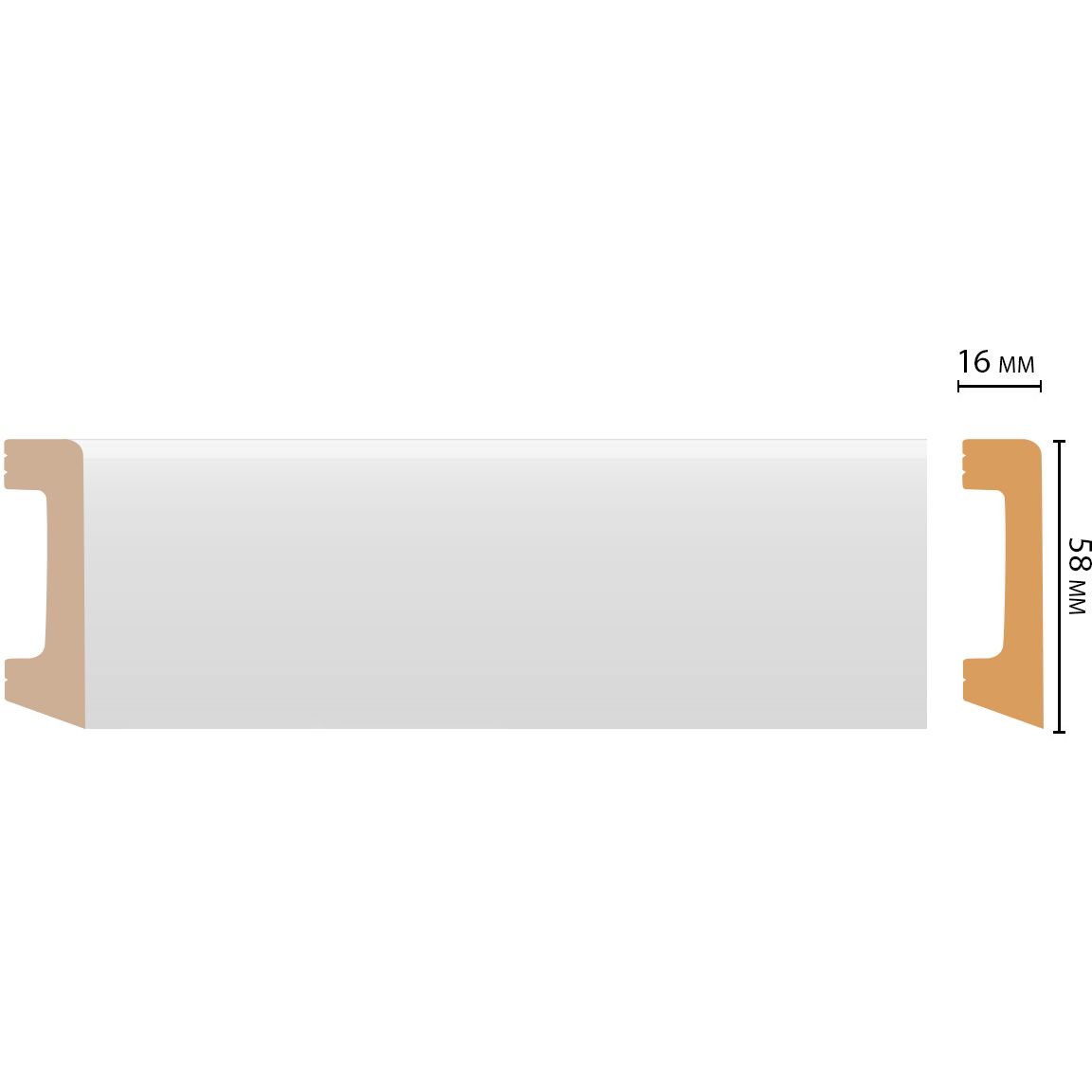 Плинтус напольный Decomaster (Декомастер) 58х16х2000 мм D234ДМ/15