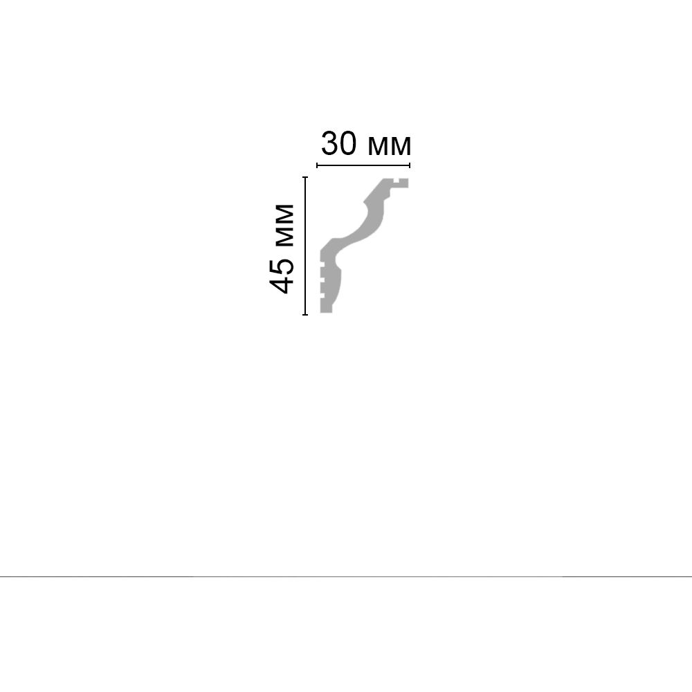 Плинтус потолочный c рисунком Decomaster (Декомастер) 45х30х2000 мм D148AДМ