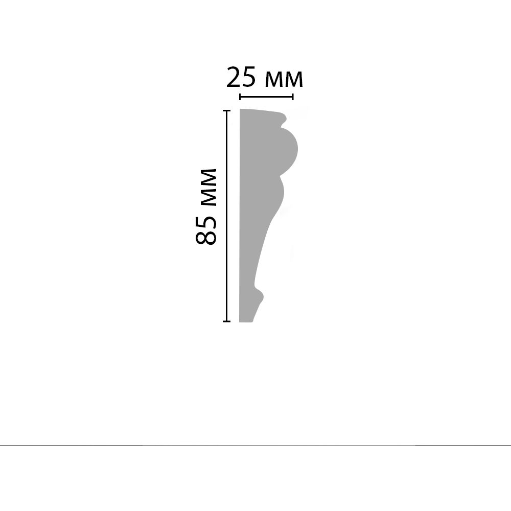 Плинтус потолочный Decomaster (Декомастер) 85х25х2000 мм D152ДМ