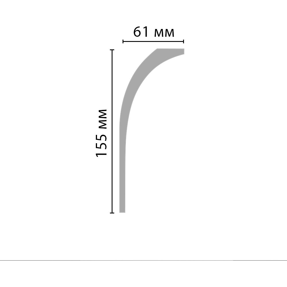 Плинтус потолочный Decomaster (Декомастер) 155х61х2000 мм D313ДМ