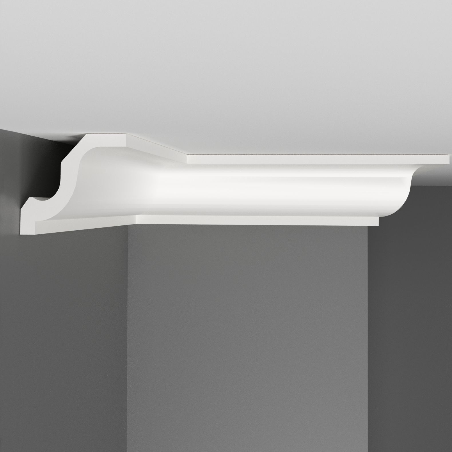 Плинтус потолочный гладкий Decomaster (Декомастер) 55х52х2000 мм D108ДМ