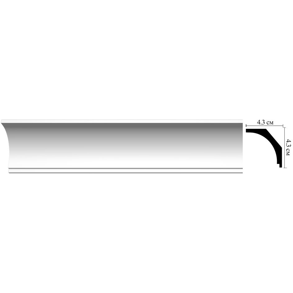 Плинтус потолочный гладкий Decomaster (Декомастер) 43х43х2000 мм D109ДМ