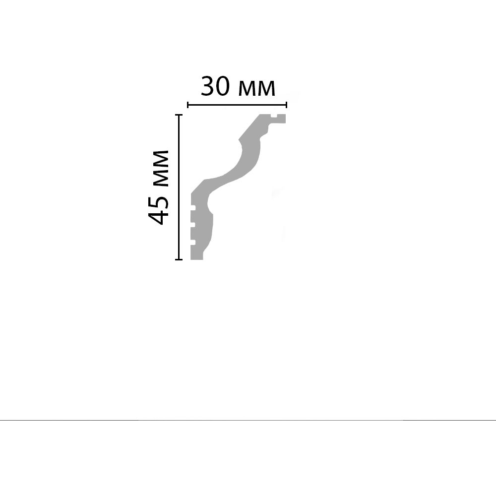 Плинтус потолочный гладкий Decomaster (Декомастер) 45х30х2000 мм D148ДМ