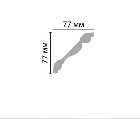 Плинтус потолочный гладкий Decomaster (Декомастер) 77х77х2000 мм D154ДМ