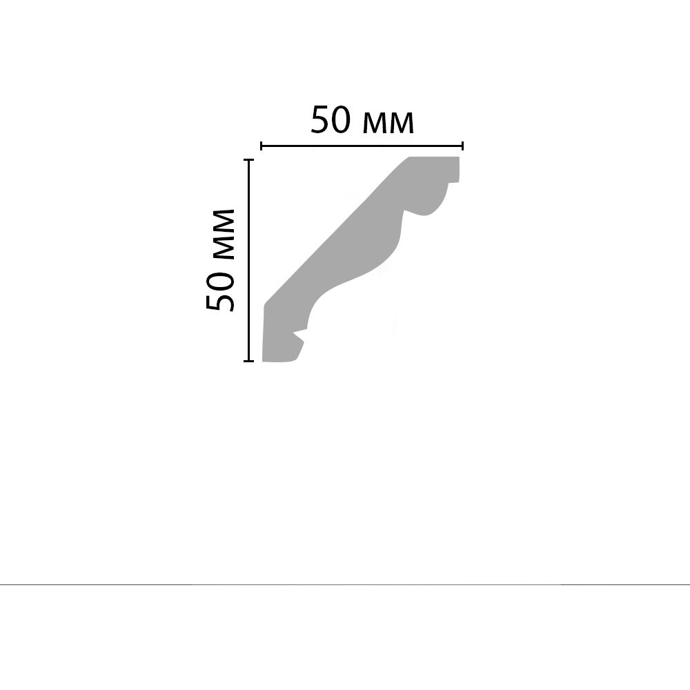 Плинтус потолочный гладкий Decomaster (Декомастер) 50х50х2000 мм D155ДМ