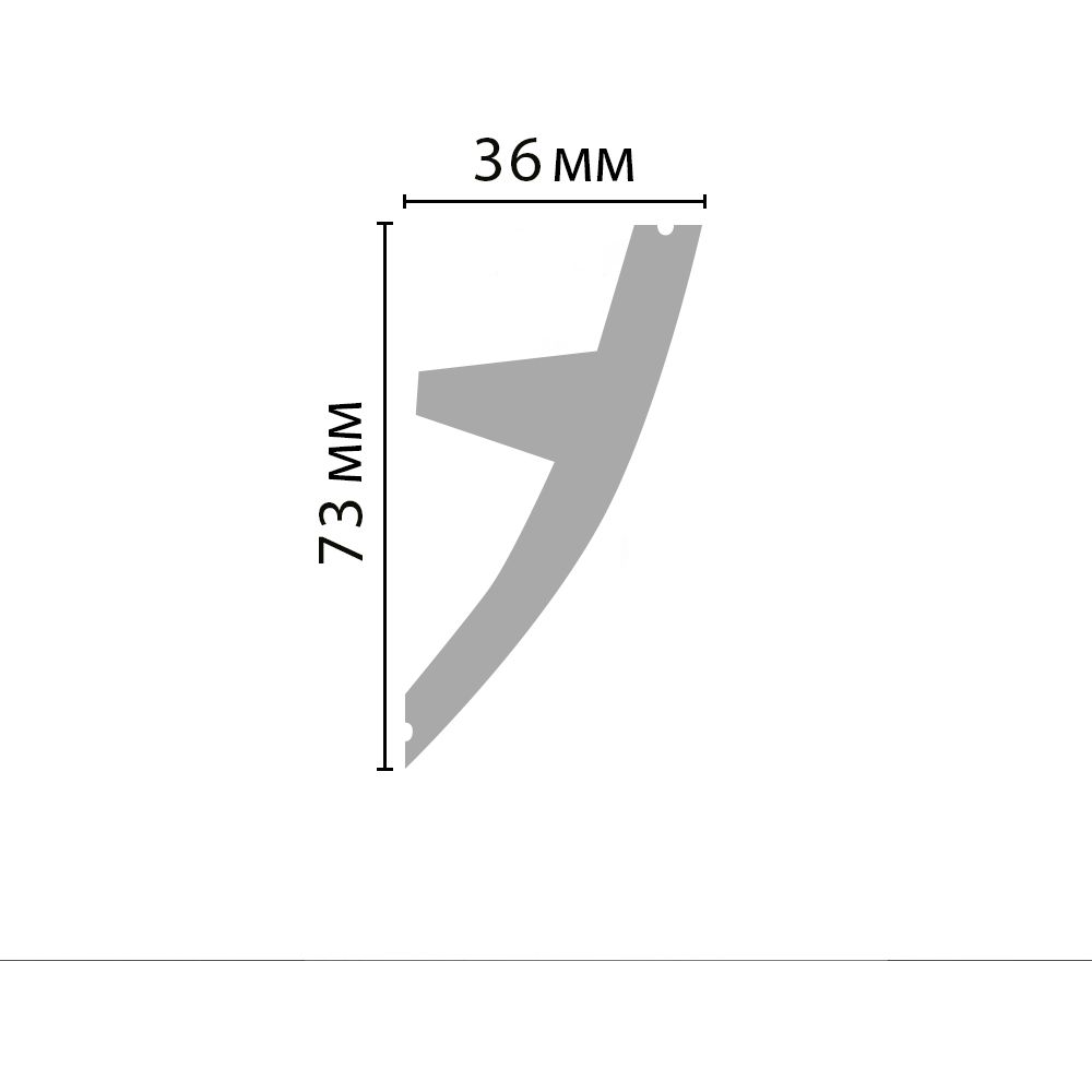 Плинтус потолочный под подсветку Decomaster (Декомастер) 73х36х2000 мм D502 ДМ