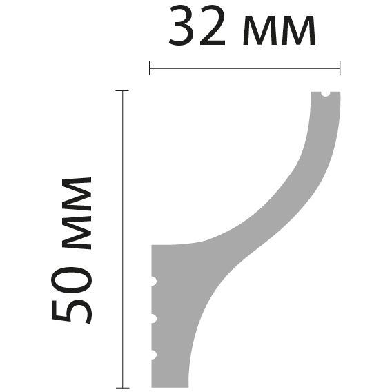 Плинтус потолочный под подсветку Decomaster (Декомастер) 50х32х2000 мм D506 ДМ