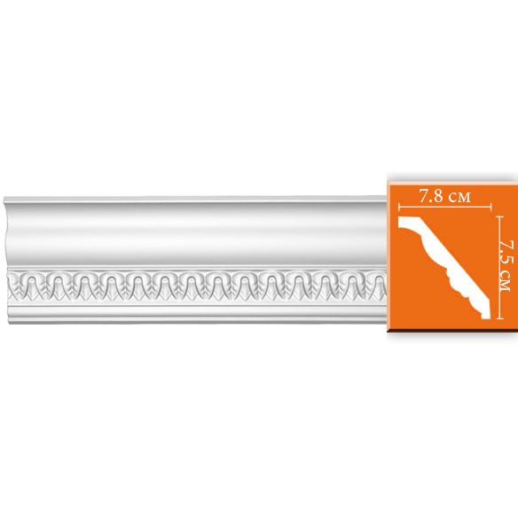 Плинтус потолочный с рисунком Decomaster (Декомастер) 75х78х2400 мм 95350