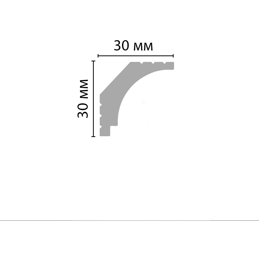 Плинтус потолочный гладкий Decomaster (Декомастер) 30х30х2000 мм D115-115ДМ