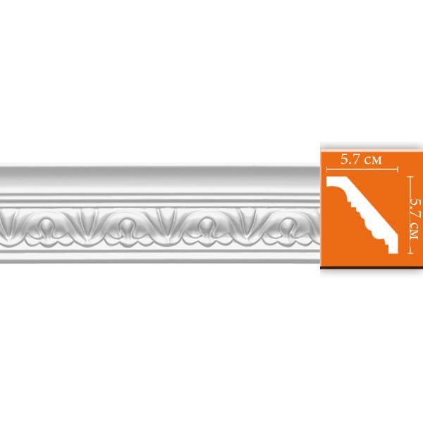 Плинтус потолочный с рисунком Decomaster (Декомастер) гибкий 52х56х2400 мм 95609F