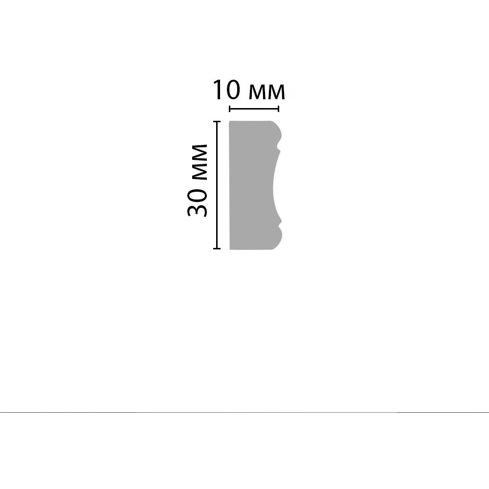 Молдинг гладкий Decomaster (Декомастер) 30х10х2000 мм D165ДМ